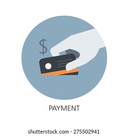 Payment flat icon concept 