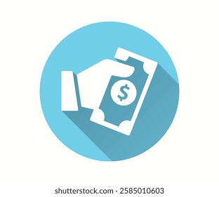 Payment flat icon. Simple illustration with long shadow for graphic and web design.