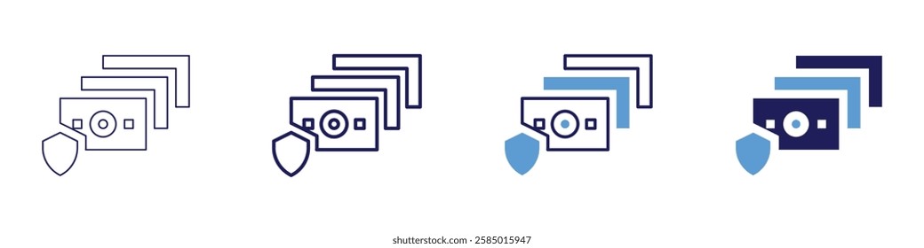 Payment flow icon in 4 different styles. Thin Line, Line, Bold Line, Duotone. Duotone style. Editable stroke.