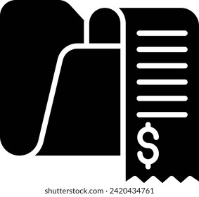 payment folders solid and glyph vector illustration