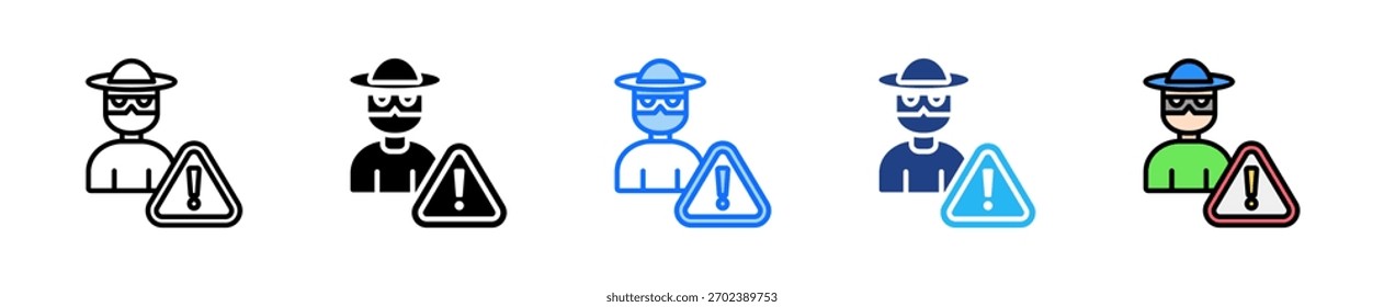 Payment Fraud Alert Icon Set Multiple Style Collection