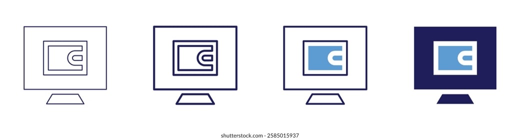 Payment fraud prevention icon in 4 different styles. Thin Line, Line, Bold Line, Duotone. Duotone style. Editable stroke.