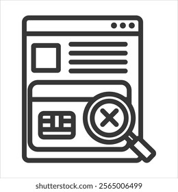 Payment Fraud Reporting Outline Icon Vector Illustration