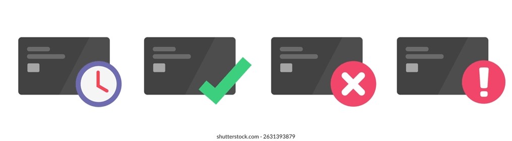 Payment fraud warning status icon vector, pay awaiting pending authorization graphic sign symbol, money cash transaction transfer success verification check mark image clip art