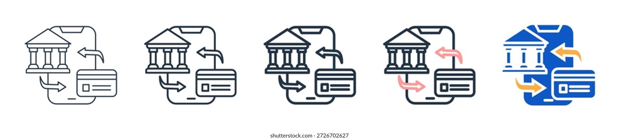 Payment Gateway different style icons set vector illustration.