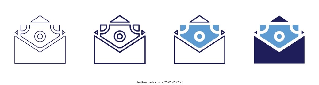 Payment gateway features icon in 4 different styles. Thin Line, Line, Bold Line, Duotone. Duotone style. Editable stroke.