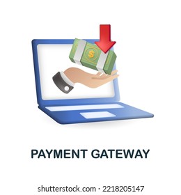 Payment Gateway icon. 3d illustration from fintech collection. Creative Payment Gateway 3d icon for web design, templates, infographics and more