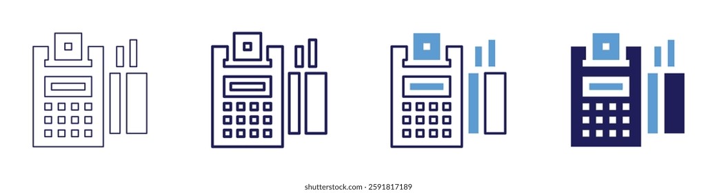Payment gateway icon in 4 different styles. Thin Line, Line, Bold Line, Duotone. Duotone style. Editable stroke.