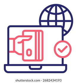 Icono de puerta de enlace de pago Ilustración vectorial de color