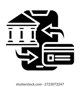 Ilustración vectorial de diseño de glifo de icono de pasarela de pago