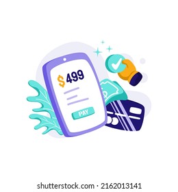 Payment Gateway Icon Illustration vector for transaction, smartphone, check, money, coin, concept on financial finance, marketplace, perfect for ui ux, mobile app, web, brochure, advertising