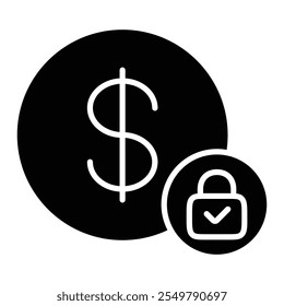 Payment Gateway Icon with Lock, Checkmark, and Money Symbol
