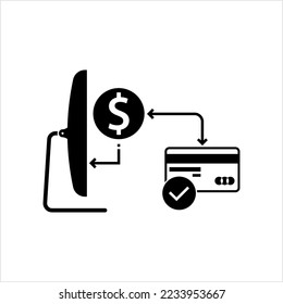 Payment Gateway Icon, Merchant Payments Processing Service, Online Payment Service Provider That Authorizes Credit Card Or Direct Payments Processing Vector Art Illustration