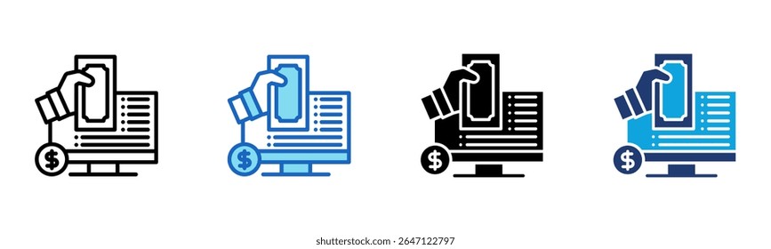 Icono de pasarela de pago Ilustración vectorial de estilo múltiple
