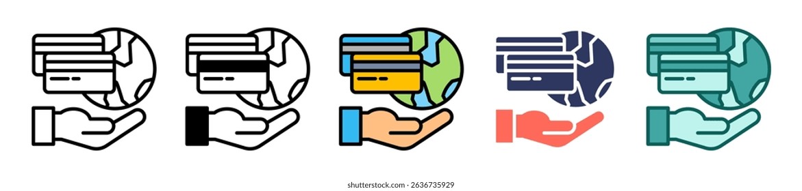 Payment Gateway Icon Multiple Vector Illustration