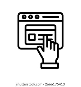 Ilustración vectorial de esquema de icono de puerta de enlace de pago