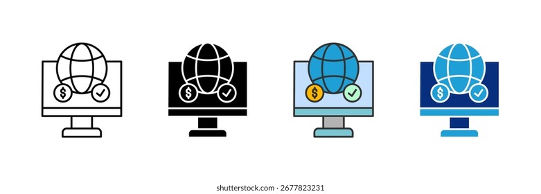 Ícone do Gateway de Pagamento Definir Coleção de Vários Estilos