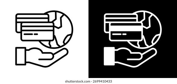 Payment Gateway Icon whiteblack Vector Illustration