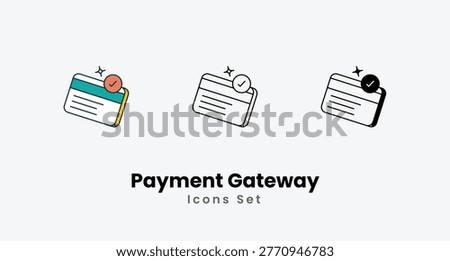 Payment Gateway icons vector set stock illustration