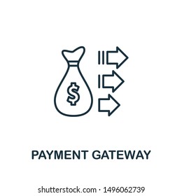 Payment Gateway outline icon. Thin line concept element from fintech technology icons collection. Creative Payment Gateway icon for mobile apps and web usage.