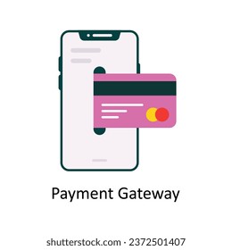 Payment Gateway  vector Flat Icon Design illustration. Symbol on White background EPS 10 File 