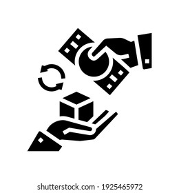 payment for goods glyph icon vector. payment for goods sign. isolated contour symbol black illustration
