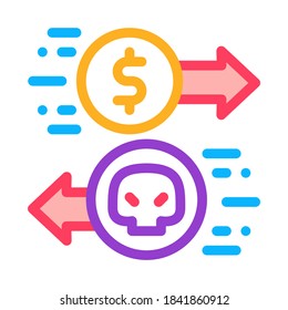 Payment of Hacker Services Icon Vector. Outline Payment of Hacker Services Sign. Isolated Contour Symbol Illustration