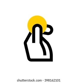 Payment, hands, coin line icon. Pixel perfect fully editable vector icon suitable for websites, info graphics and print media.
