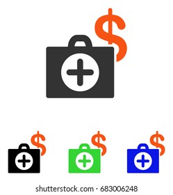 Payment Healthcare Case vector icon. Illustration style is a flat iconic colored symbol with different color versions.