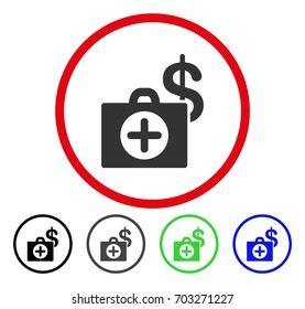 Payment Healthcare rounded icon. Vector illustration style is a flat iconic symbol inside a red circle, with black, gray, blue, green versions. Designed for web and software interfaces.