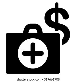 Payment Healthcare vector icon. Style is flat symbol, black color, rounded angles, white background.