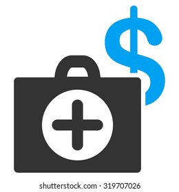 Payment Healthcare vector icon. Style is bicolor flat symbol, blue and gray colors, rounded angles, white background.