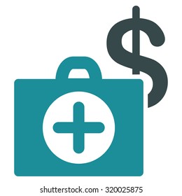 Payment Healthcare vector icon. Style is bicolor flat symbol, soft blue colors, rounded angles, white background.