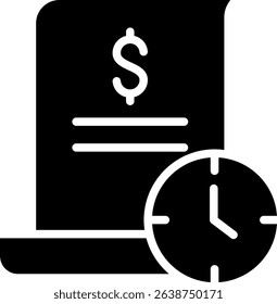 Payment History Icon Glyph Vector Illustration