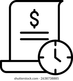 Payment History Icon Line Vector Illustration