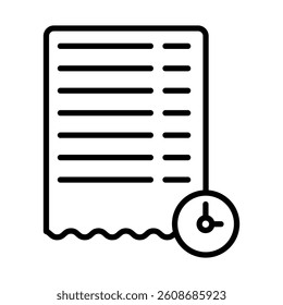 Payment History Vector Line Icon Design
