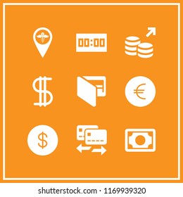 payment icon. 9 payment vector set. coin, money, credit card and euro icons for web and design about payment theme