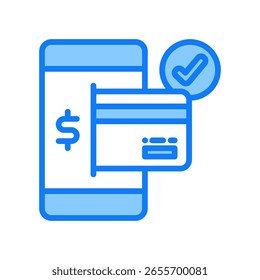Icono de pago Ilustración vectorial azul