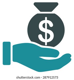 Payment icon from Business Bicolor Set. This flat vector symbol uses soft blue colors, rounded angles, and isolated on a white background.