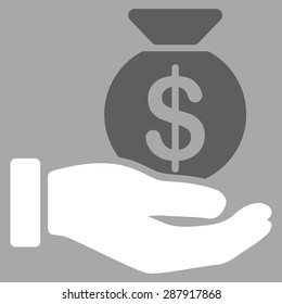 Payment icon from Business Bicolor Set. This flat vector symbol uses dark gray and white colors, rounded angles, and isolated on a silver background.