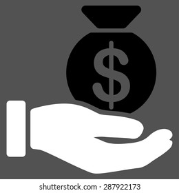 Payment icon from Business Bicolor Set. This flat vector symbol uses black and white colors, rounded angles, and isolated on a gray background.