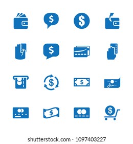 Payment icon. collection of 16 payment filled icons such as credit card, money, dollar, wallet, money, card, crown. editable payment icons for web and mobile.