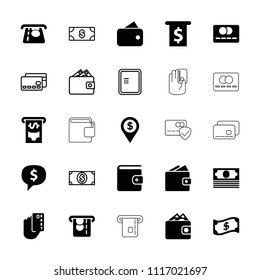 Payment icon. collection of 25 payment filled and outline icons such as atm money withdraw, wallet, crown, dollar location, atm. editable payment icons for web and mobile.