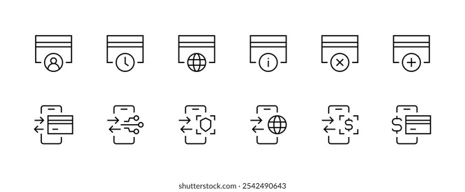 Coleção de ícones de pagamento. Ícone de transação definir Pagamento online, dinheiro, transação, troca, carteira, saco de dinheiro e muito mais. Traçado editável. Pixel perfeito. Grade de 32px.