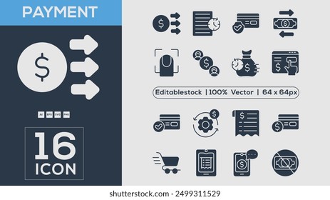 Icono de pago ilustrador de Vector de colección	
