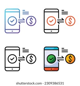 Diseño de icono de pago en cuatro colores de variación