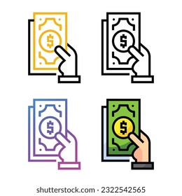 Payment icon design in four variation color