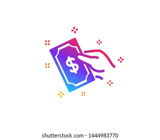 Payment icon. Dollar exchange sign. Finance symbol. Dynamic shapes. Gradient design pay money icon. Classic style. Vector