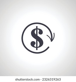payment icon. dollar sign with round arrow icon