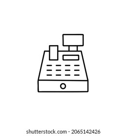 payment icon  in flat black line style, isolated on white 
